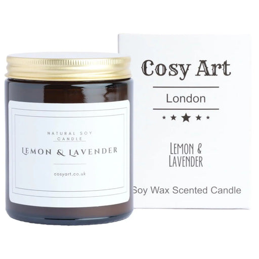 Lemon + Lavender Soy Wax Candle - Cosy Art